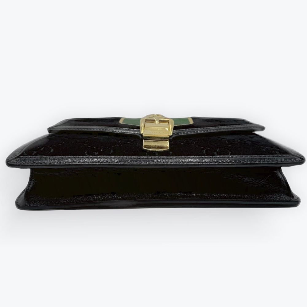 Auth Gucci Black Velvet GG Monogram Sherry Line Small Sylvie Shoulder Bag - Picture 5 of 16